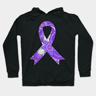 Flower pattern Purple Awareness Ribbon Hoodie